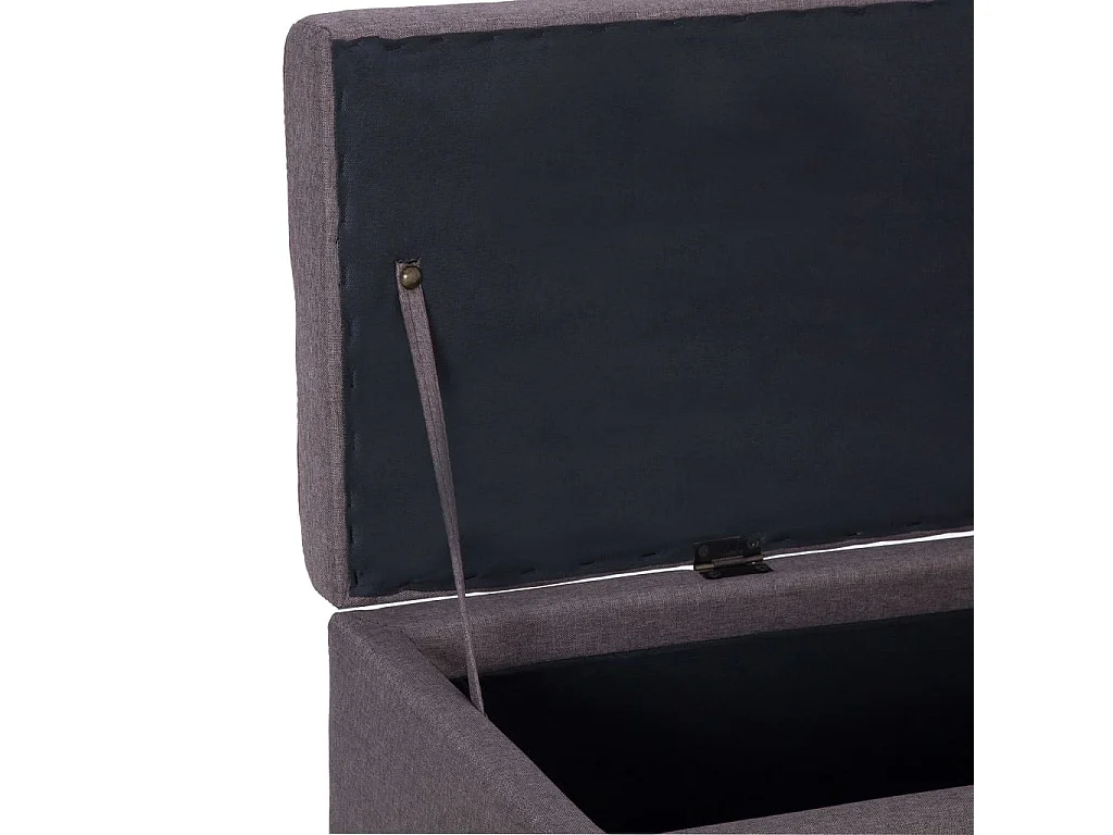 Banc avec compartiment de rangement 116cm Taupe Polyester