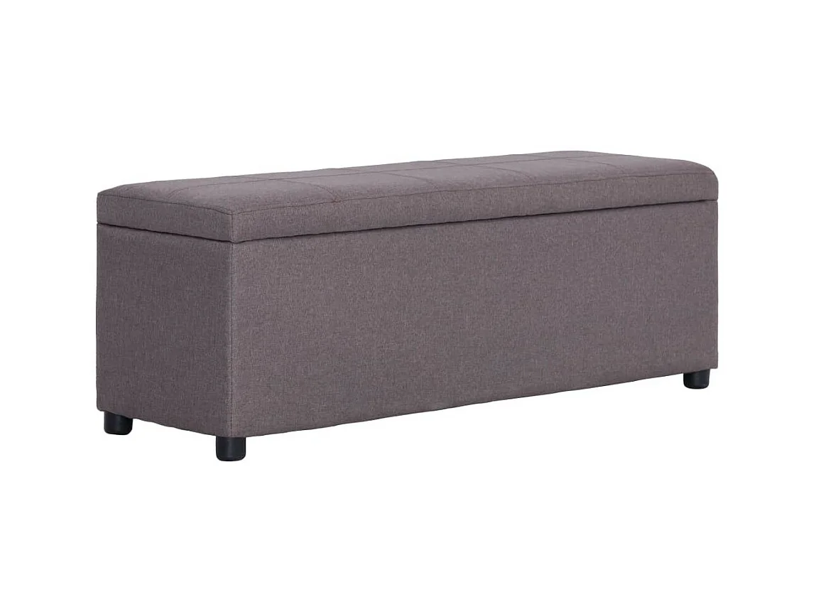 Banc avec compartiment de rangement 116cm Taupe Polyester