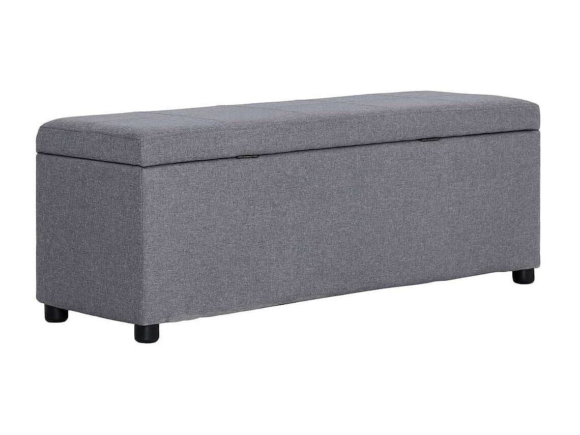 Banc avec compartiment de rangement 116cm Gris clair Polyester
