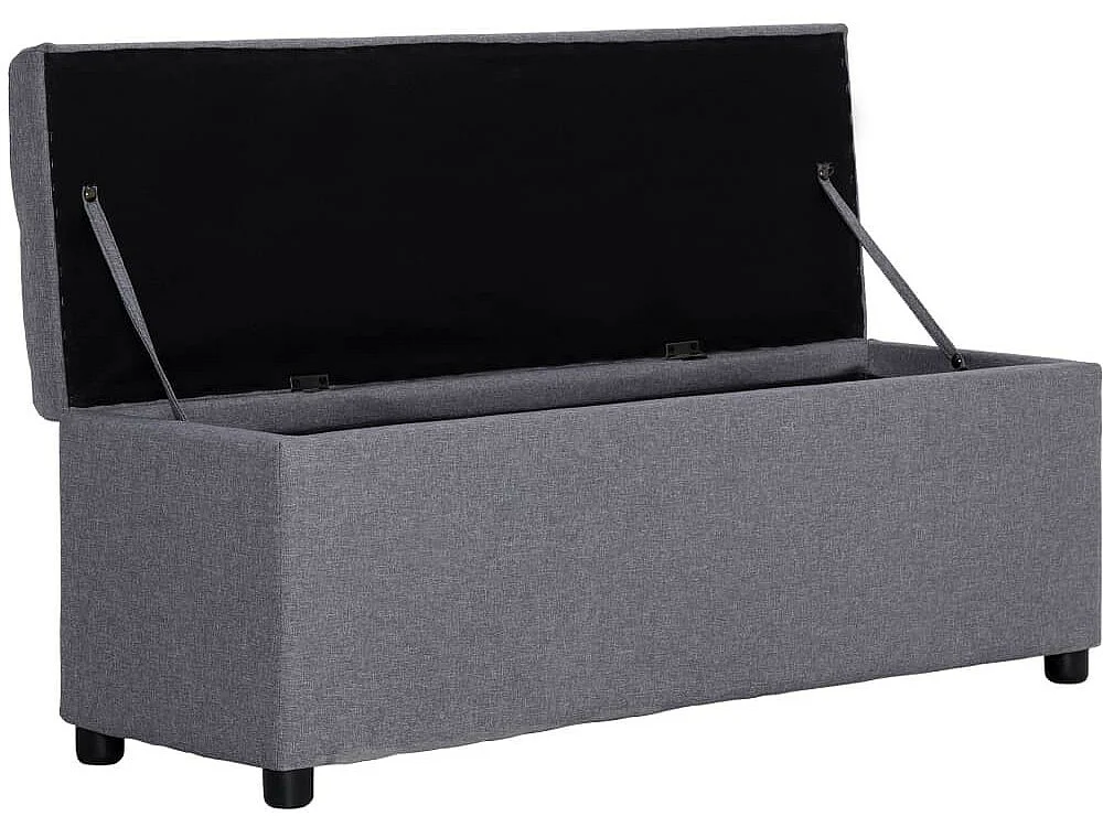 Banc avec compartiment de rangement 116cm Gris clair Polyester