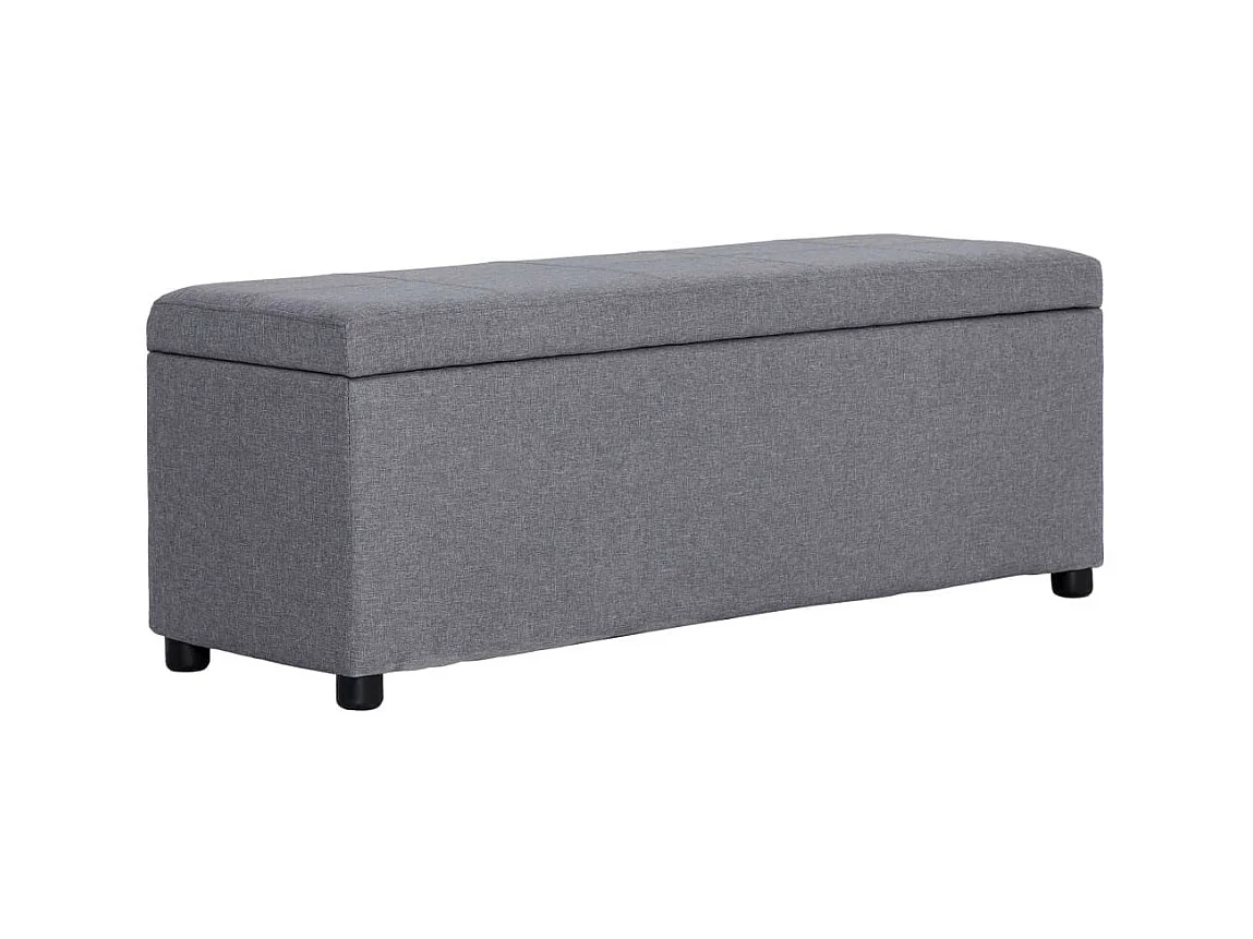 Banc avec compartiment de rangement 116cm Gris clair Polyester