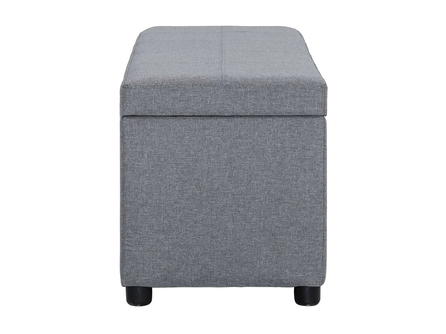 Banc avec compartiment de rangement 116cm Gris clair Polyester