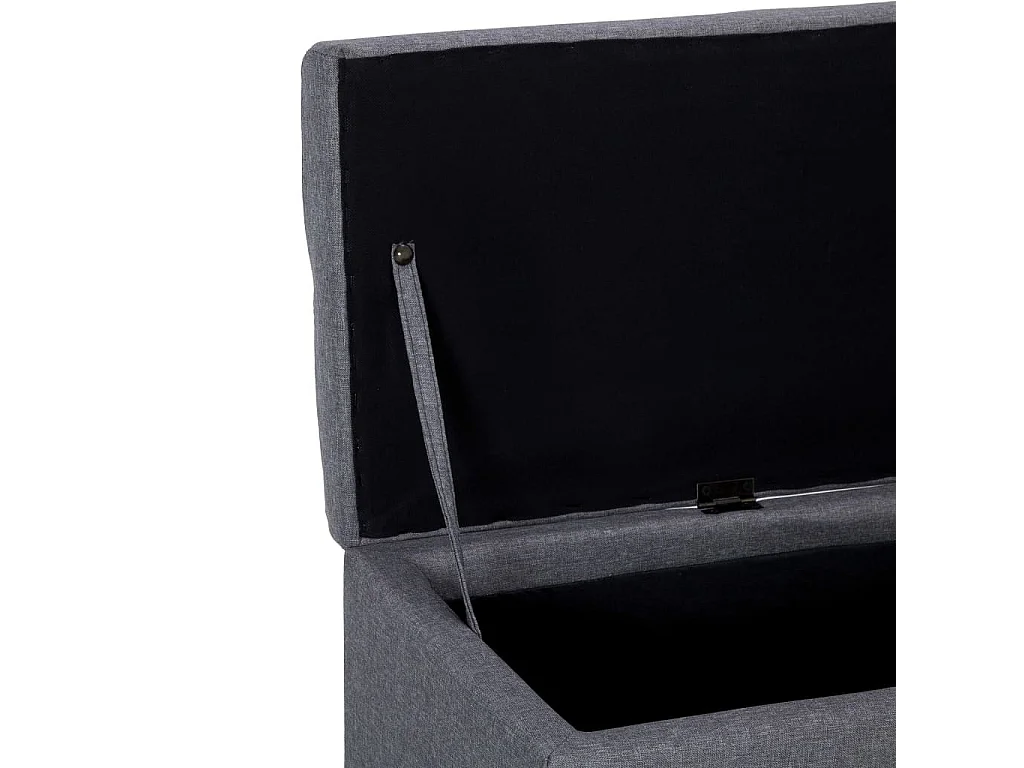 Banc avec compartiment de rangement 116cm Gris clair Polyester