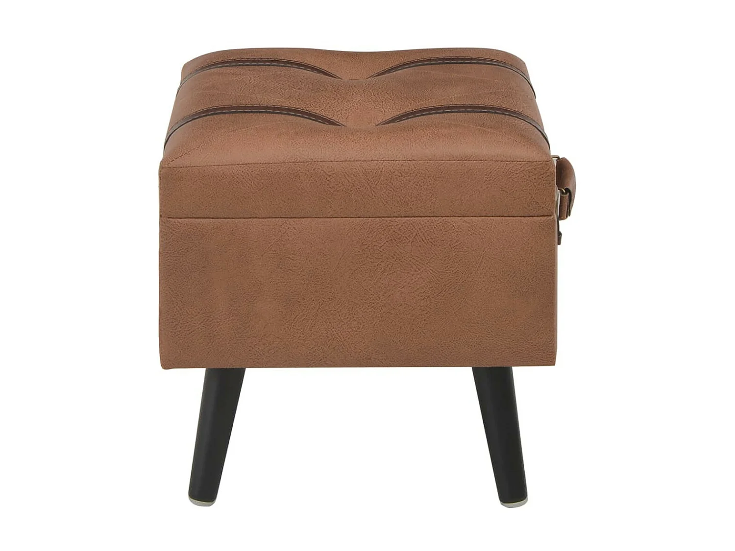 Tabouret de rangement 40cm Marron Similicuir