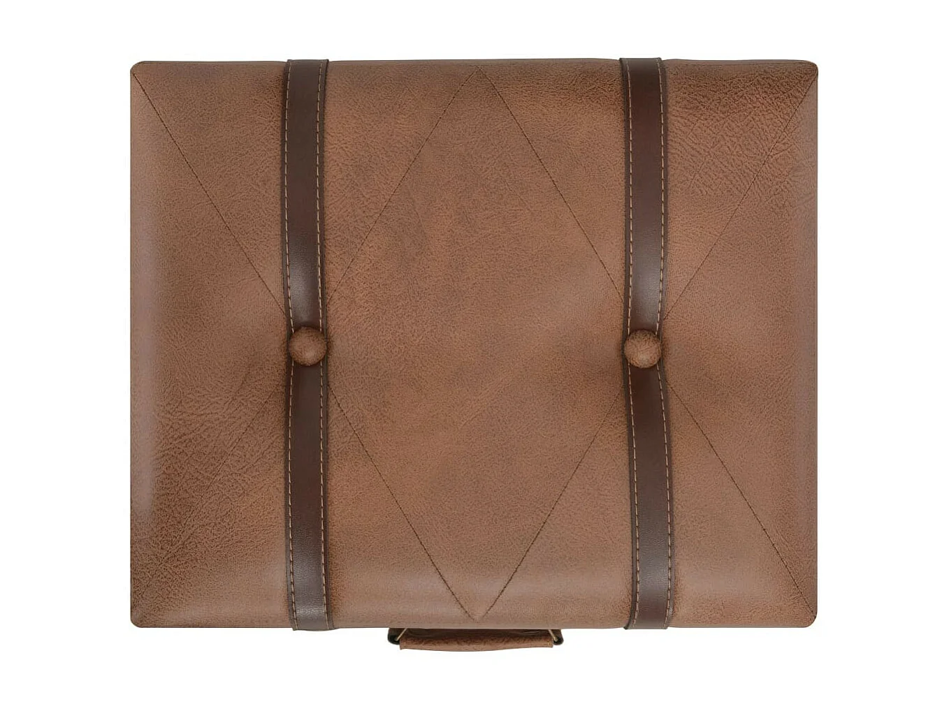 Tabouret de rangement 40cm Marron Similicuir