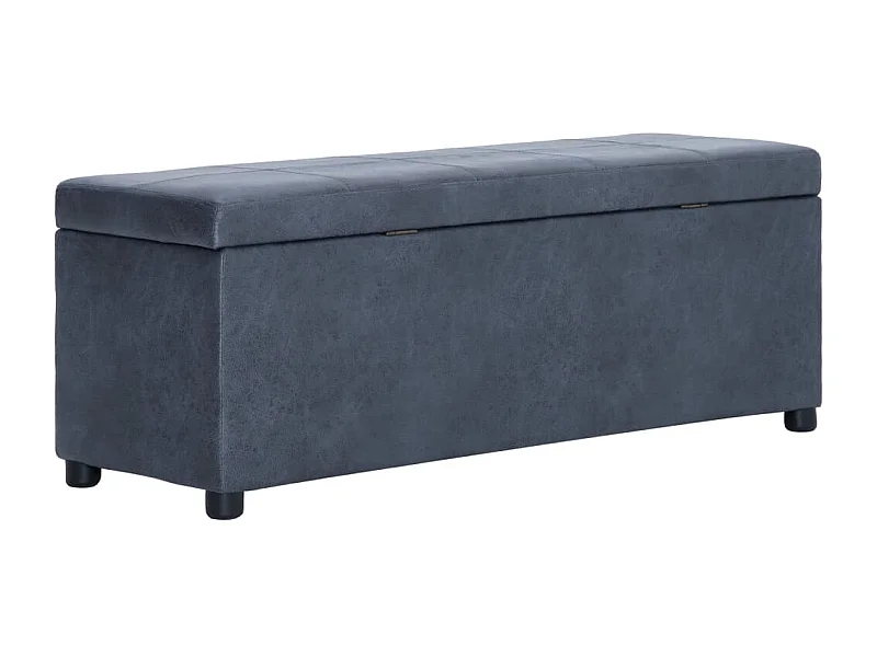 Banc avec compartiment de rangement 116cm Gris Similicuir daim