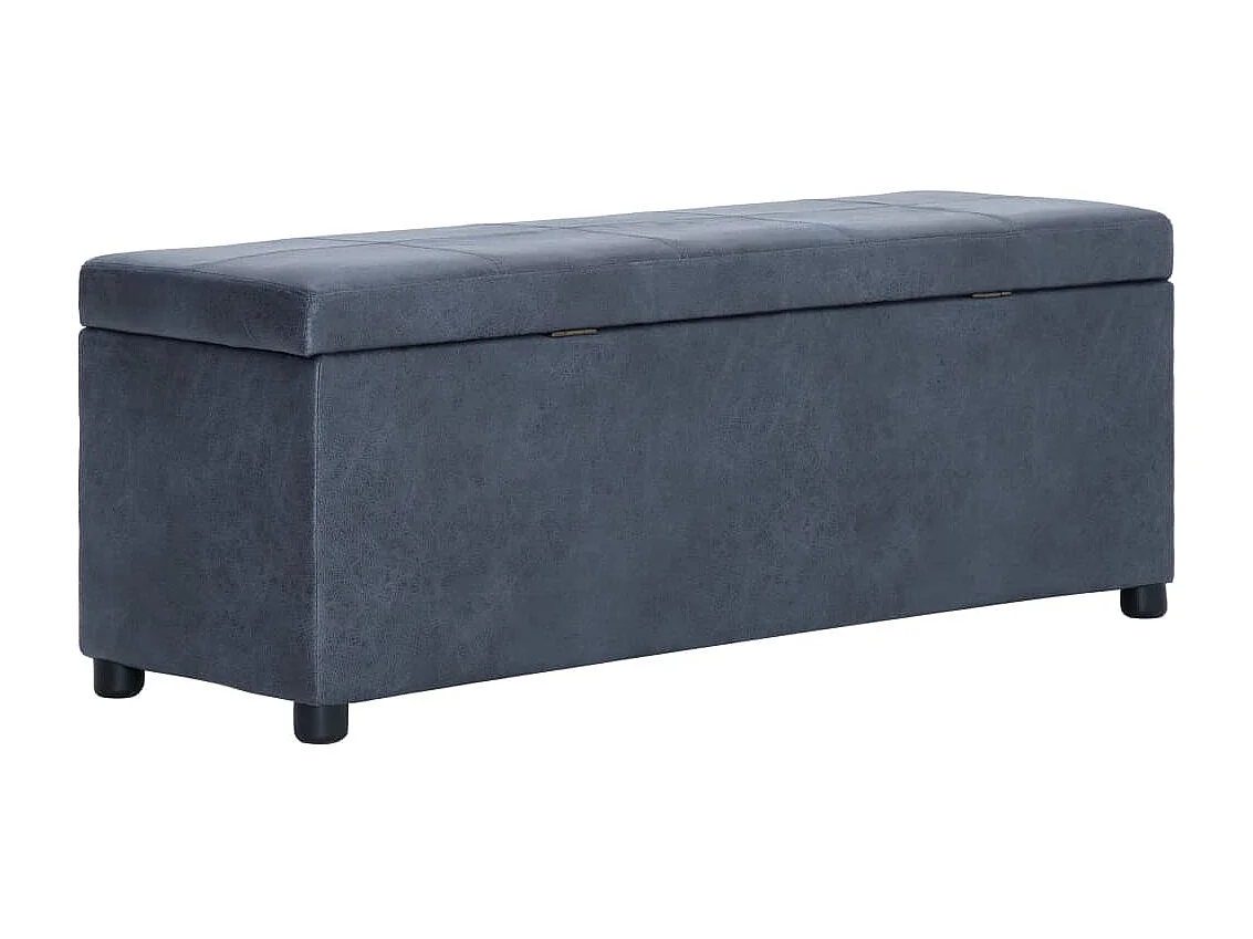 Banc avec compartiment de rangement 116cm Gris Similicuir daim