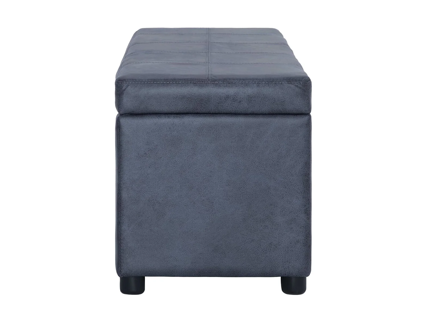 Banc avec compartiment de rangement 116cm Gris Similicuir daim