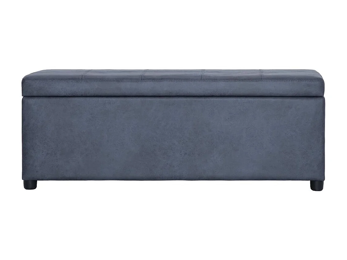 Banc avec compartiment de rangement 116cm Gris Similicuir daim