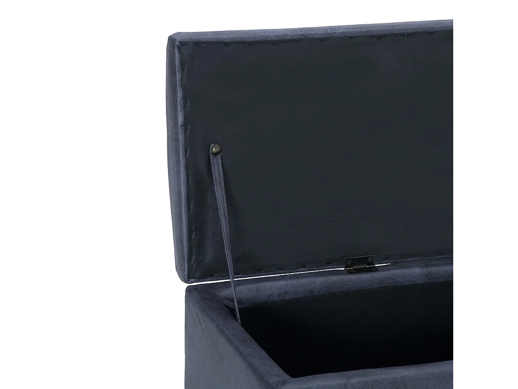 Banc avec compartiment de rangement 116cm Gris Similicuir daim