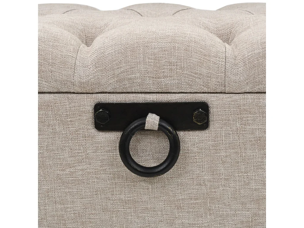 Banc de rangement avec dossier 110cm Crème Tissu