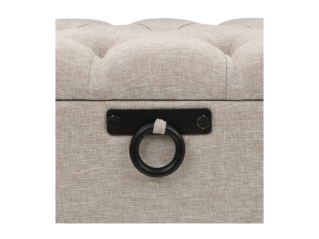 Banc de rangement avec dossier 110cm Crème Tissu