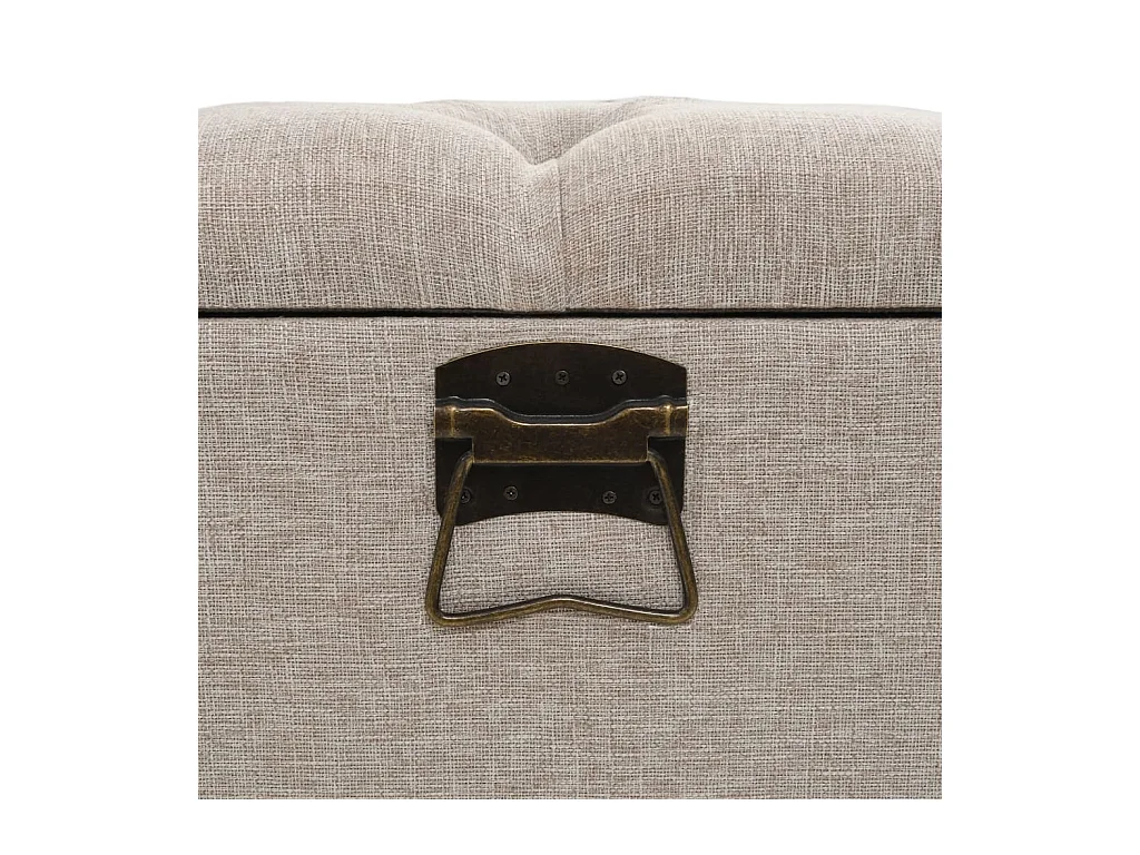 Banc de rangement avec dossier 110cm Crème Tissu