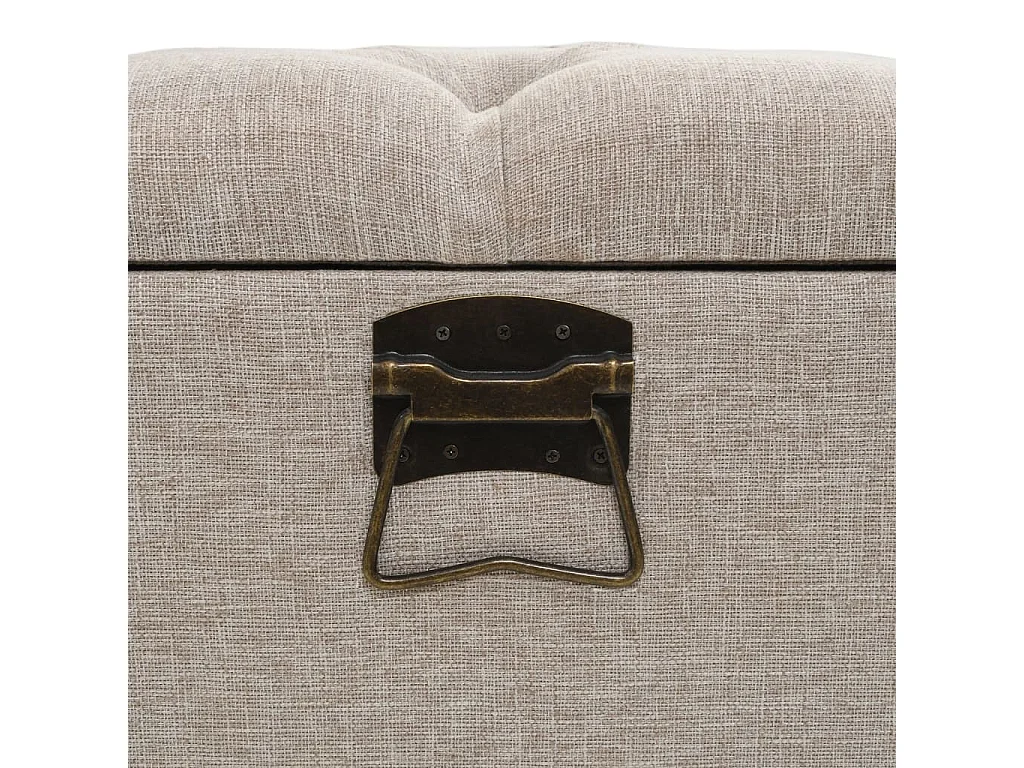 Banc de rangement avec dossier 110cm Crème Tissu