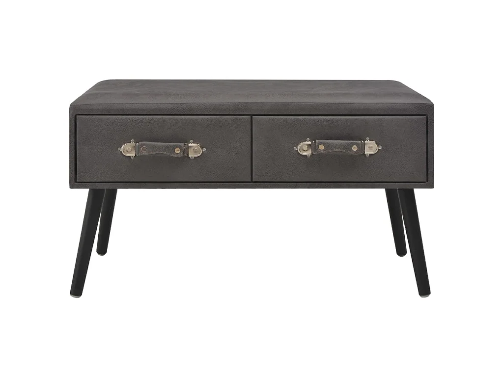 Banc avec tiroirs 80cm Gris Similicuir