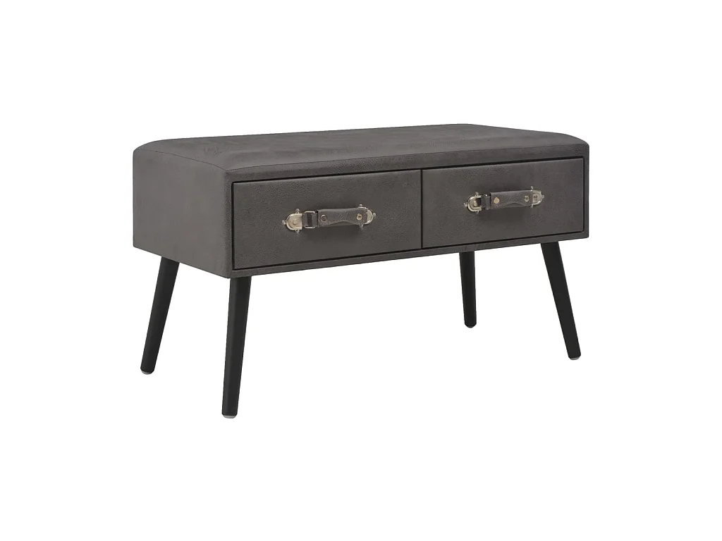 Banc avec tiroirs 80cm Gris Similicuir