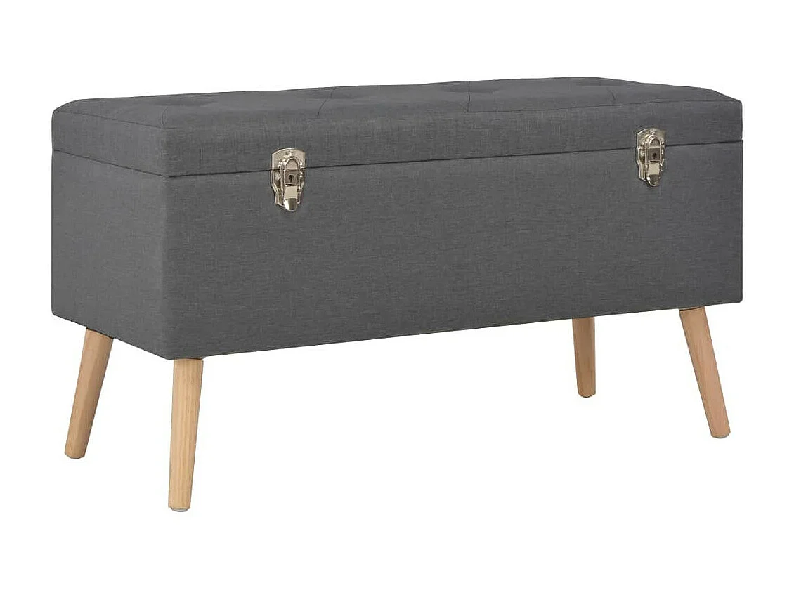 Tabourets de rangement 3 pcs Gris foncé Tissu