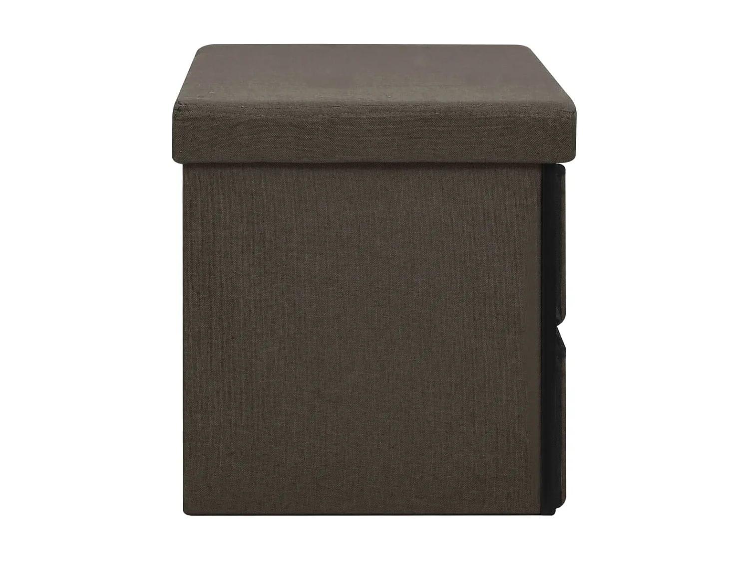 Banc de rangement pliable Marron foncé 76x38x38 Faux lin