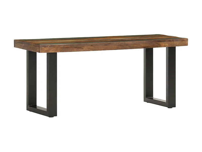 Banc 110cm Bois de récupération solide et acier
