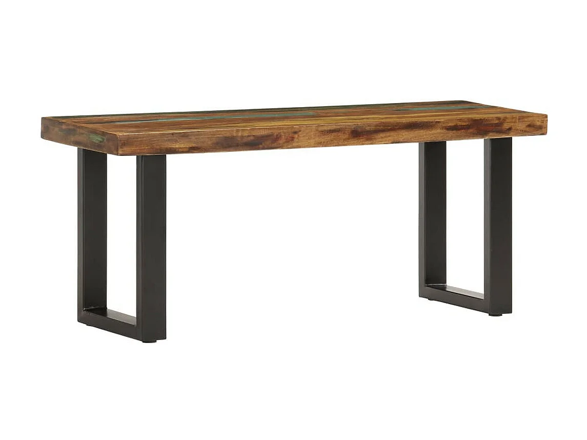 Banc 110cm Bois de récupération solide et acier
