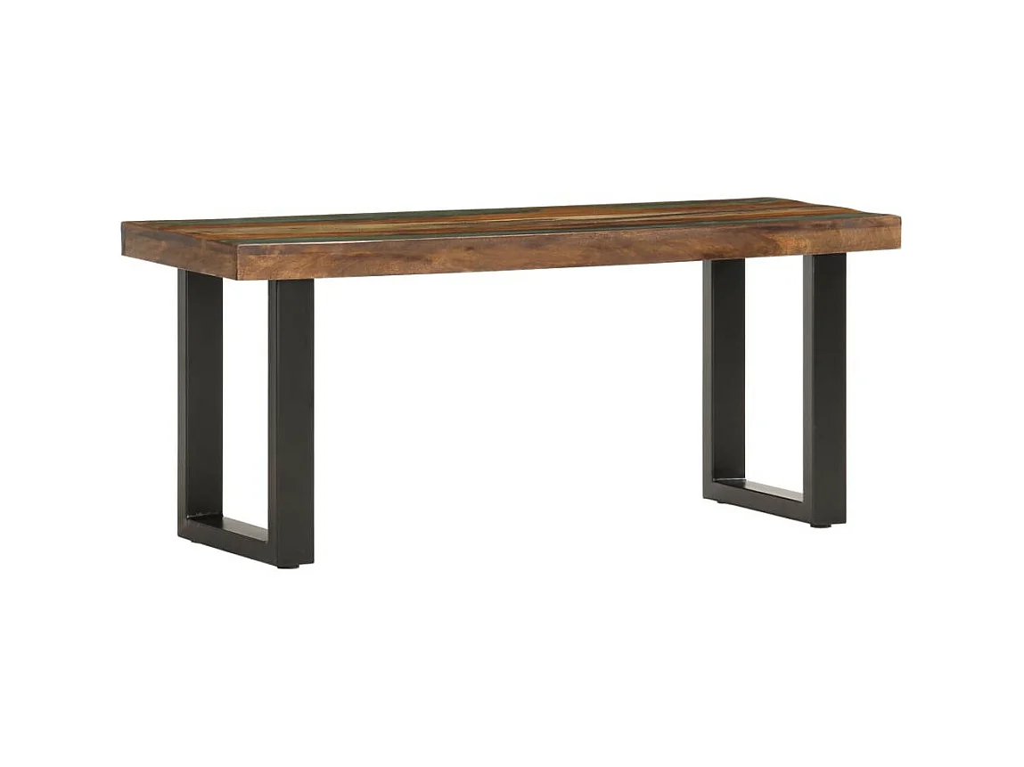 Banc 110cm Bois de récupération solide et acier