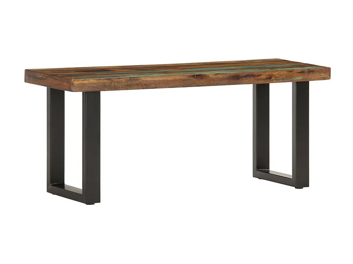 Banc 110cm Bois de récupération solide et acier
