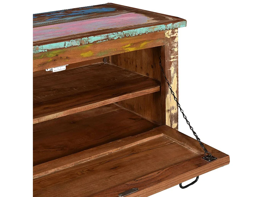 Banc de rangement de chaussures Bois de récupération