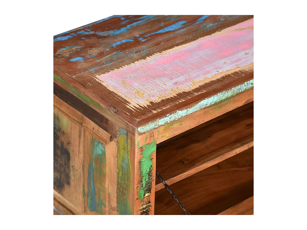 Banc de rangement de chaussures Bois de récupération