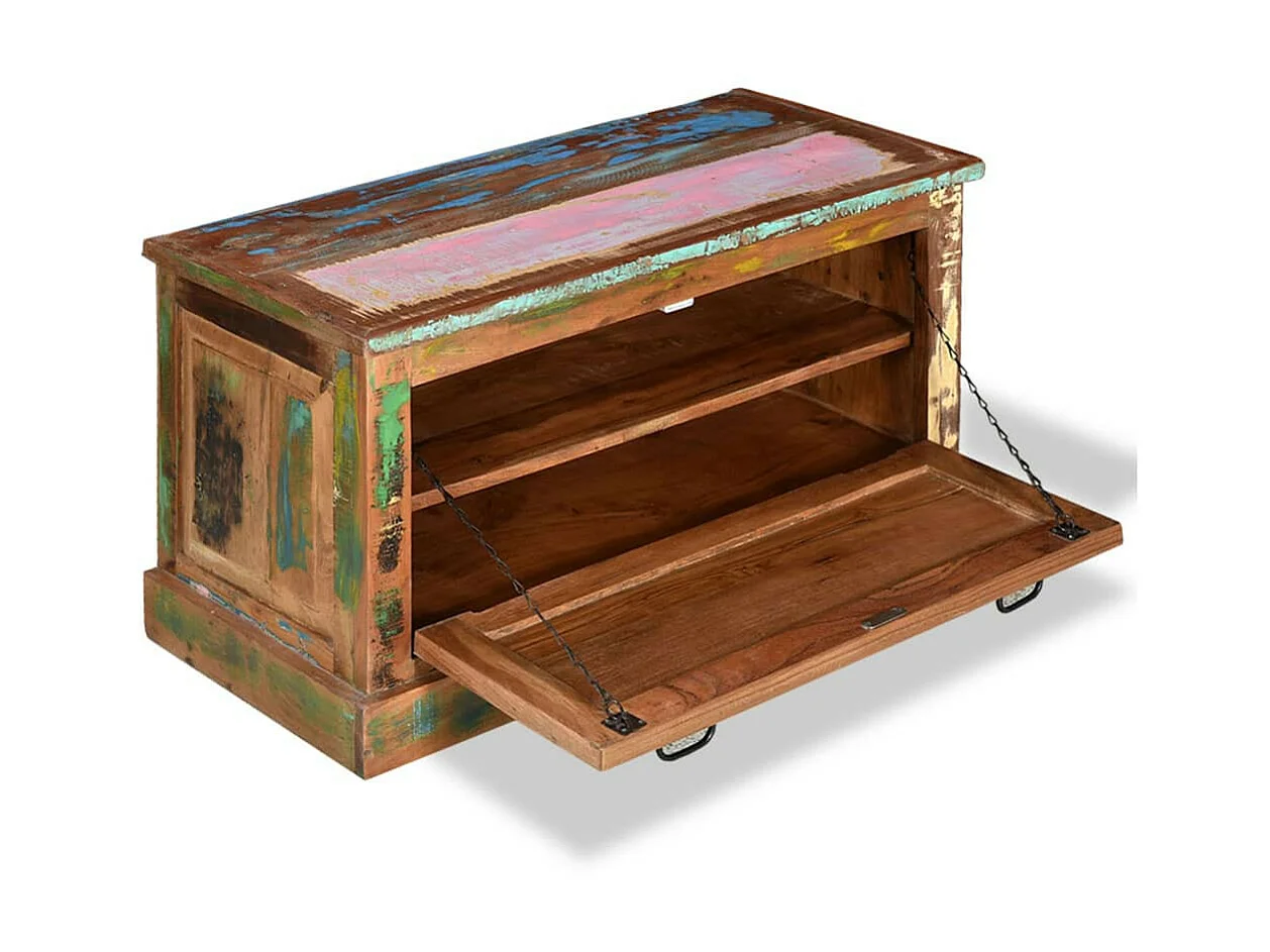 Banc de rangement de chaussures Bois de récupération