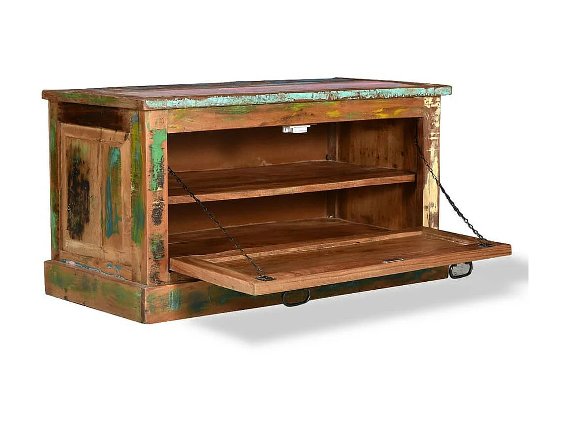Banc de rangement de chaussures Bois de récupération