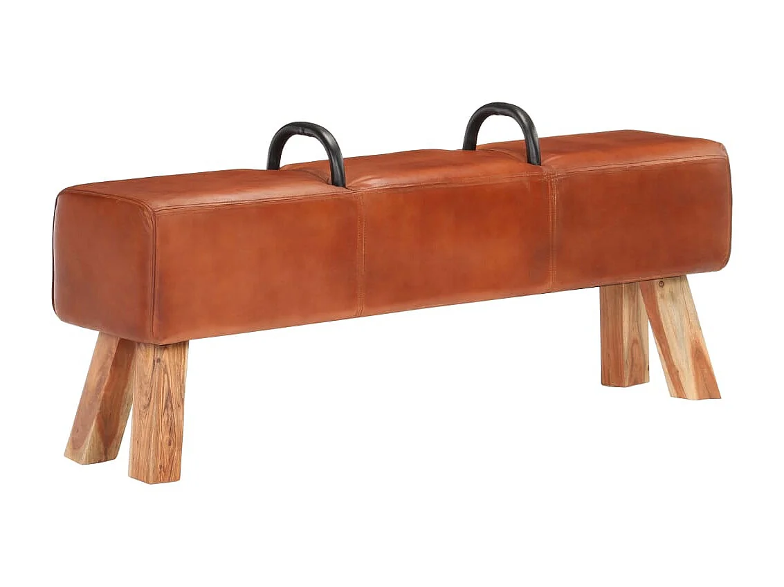 Banc cheval d'arçon vintage Cuir véritable de chèvre