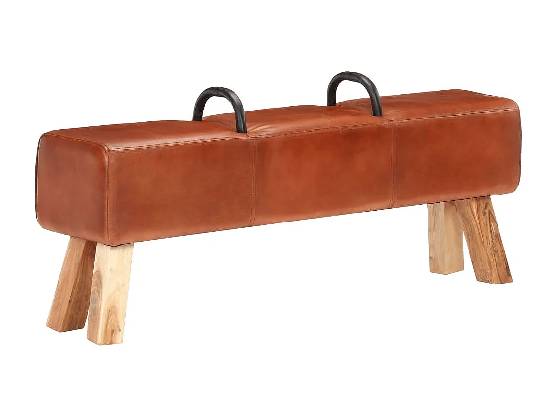 Banc cheval d'arçon vintage Cuir véritable de chèvre