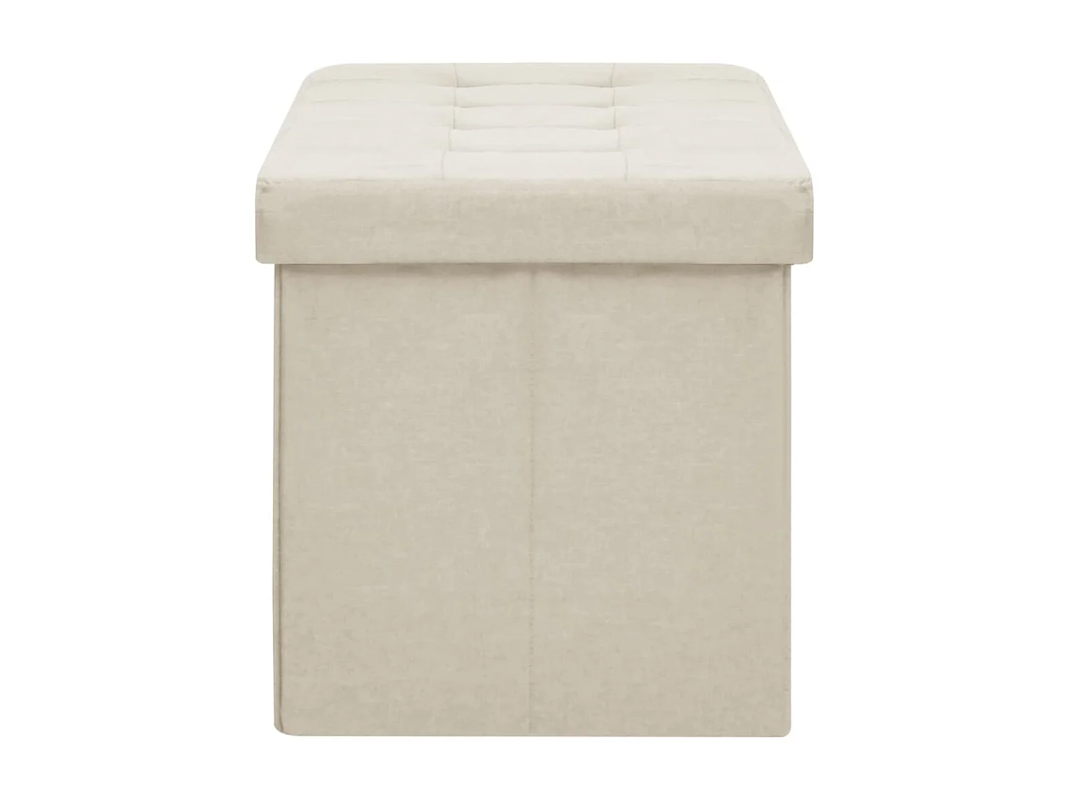 Banc de rangement pliable Blanc crème Faux lin