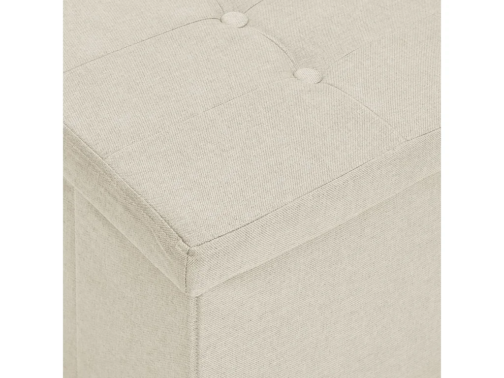 Banc de rangement pliable Blanc crème Faux lin