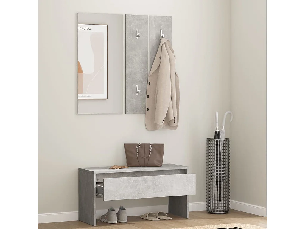 Ensemble de meubles de couloir Gris béton Bois d'ingénierie