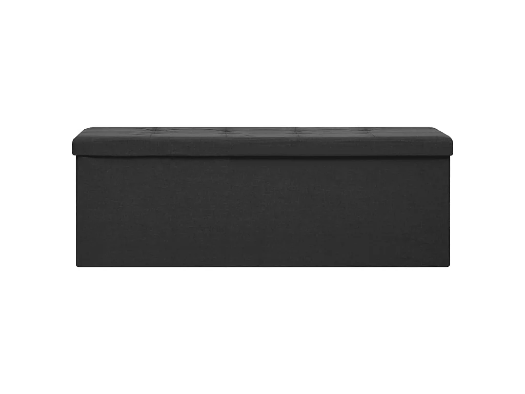 Banc de rangement pliable Noir Faux lin