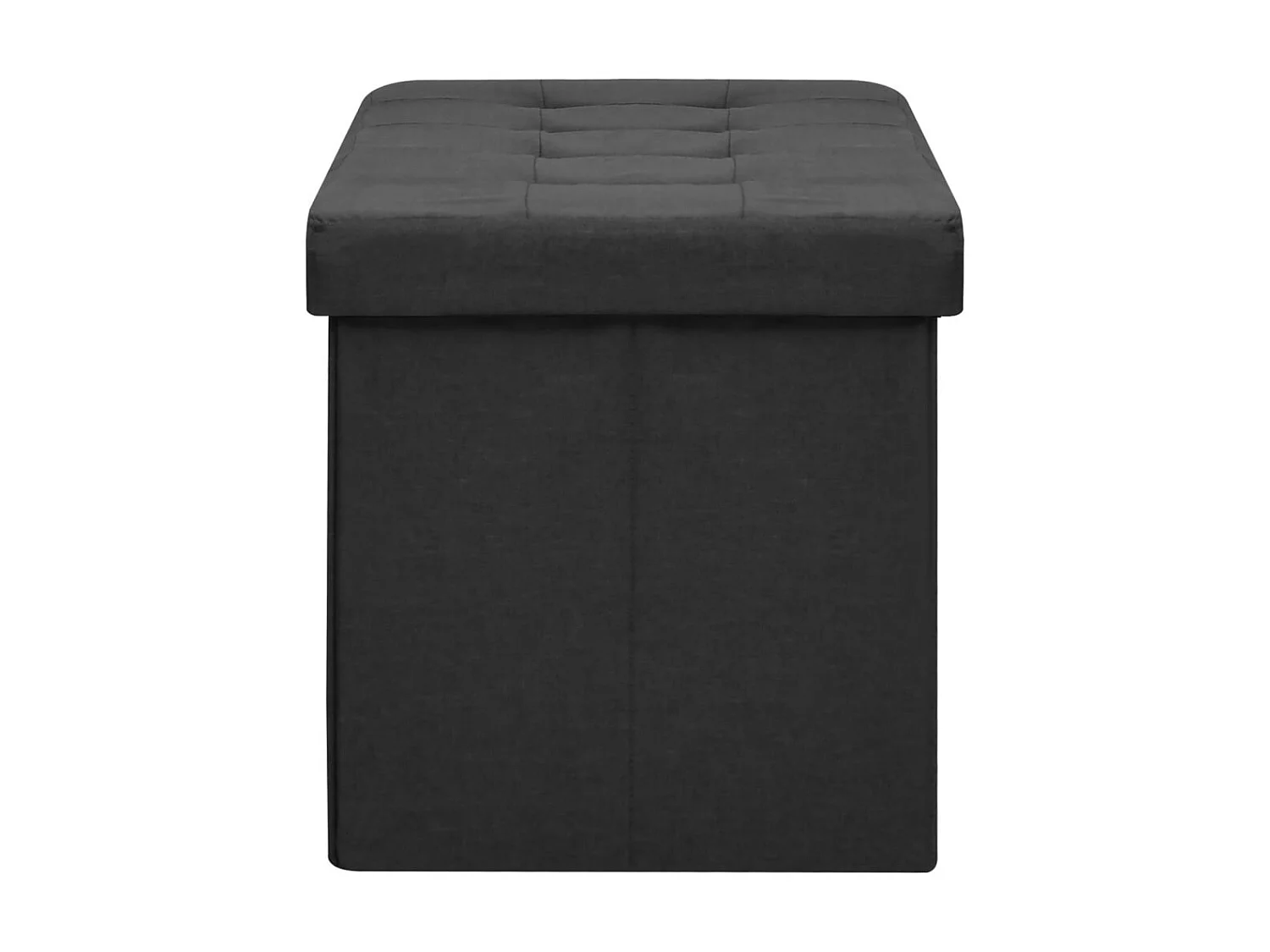 Banc de rangement pliable Noir Faux lin