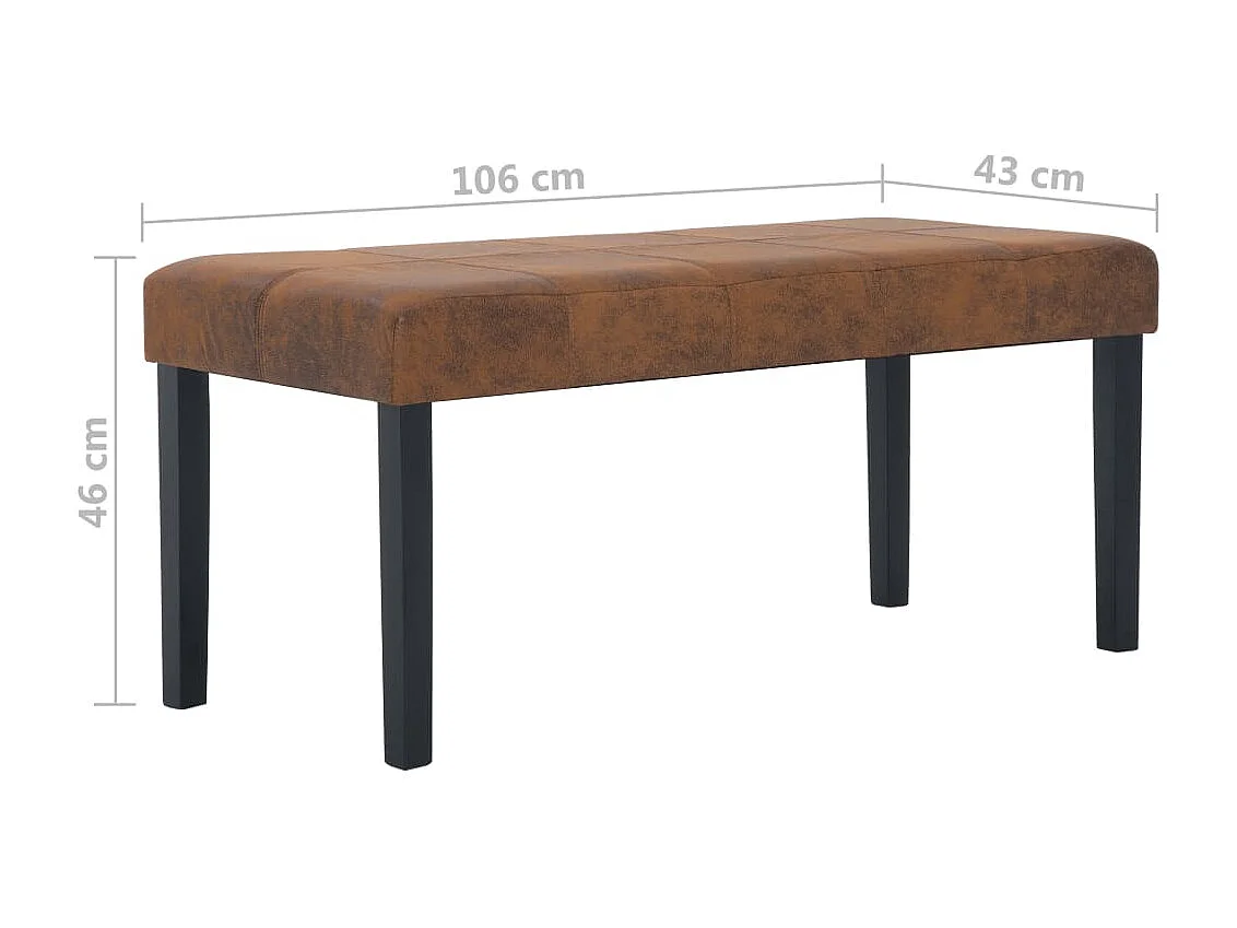 Banc 106cm Marron Similicuir daim Rozy