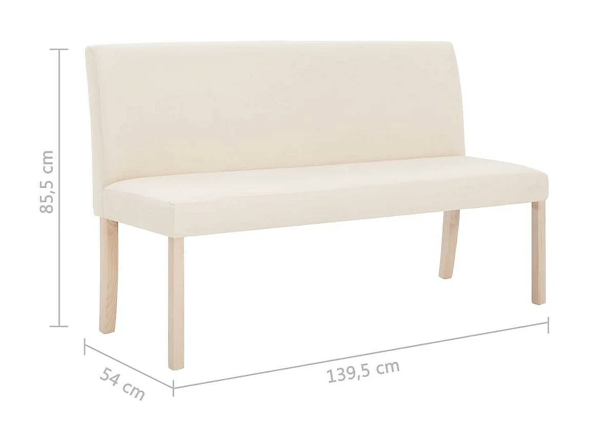 Banc 139,5cm Crème Polyester Riza