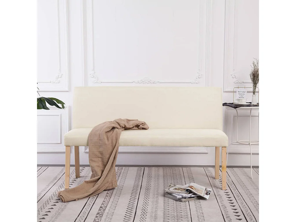 Banc 139,5cm Crème Polyester Riza