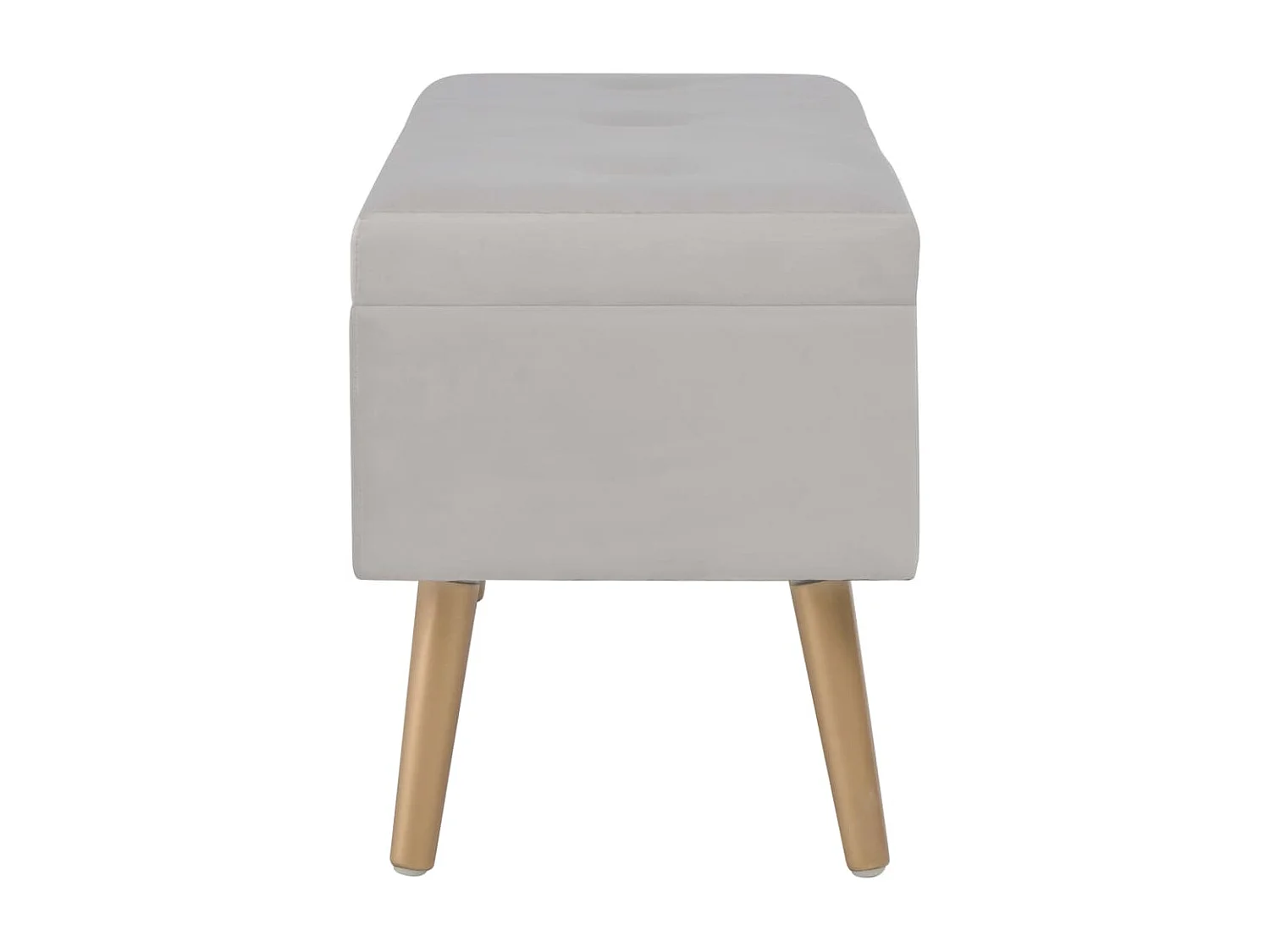 Banco con compartimento de terciopelo gris 80 cm