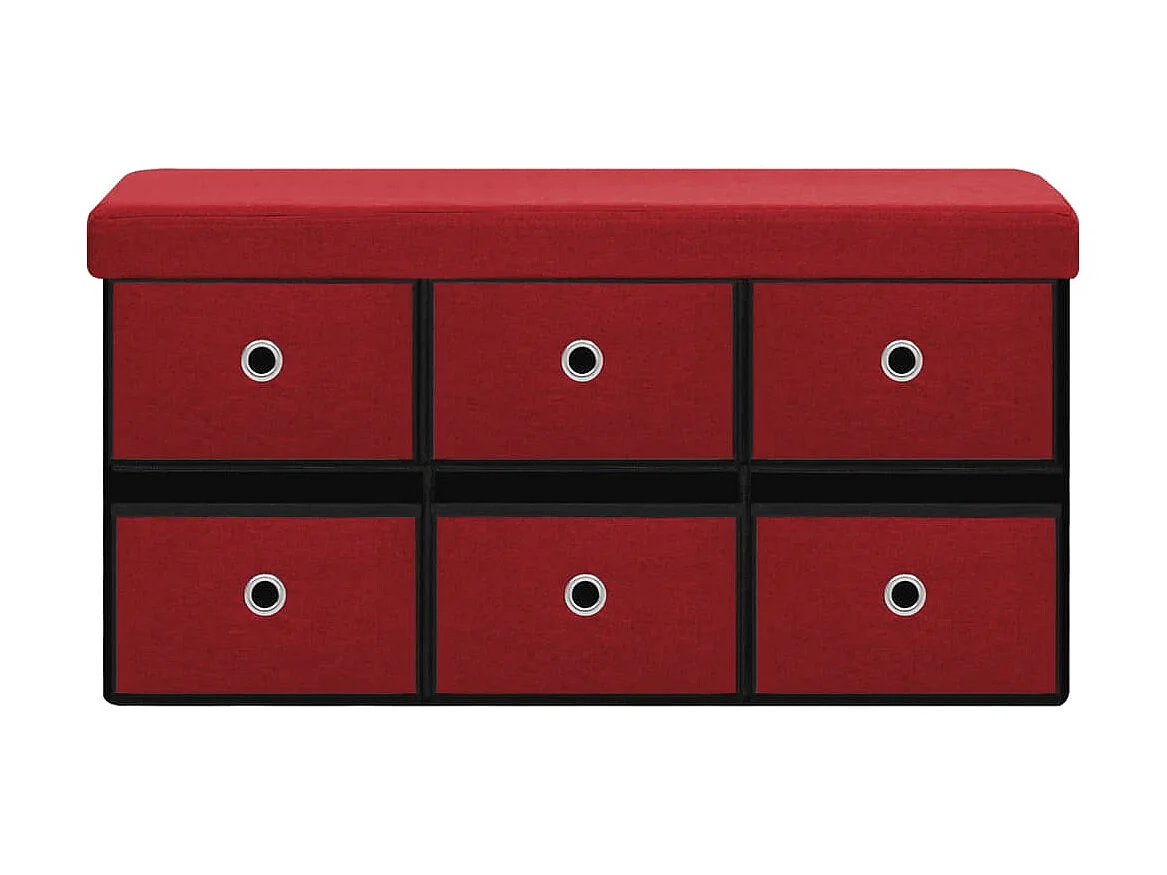 Banc de rangement pliable Bordeaux 76x38x38 Faux lin