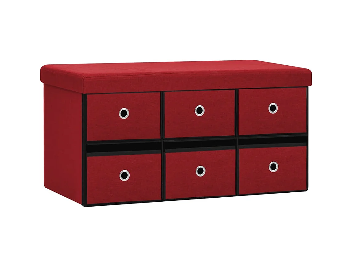 Banc de rangement pliable Bordeaux 76x38x38 Faux lin