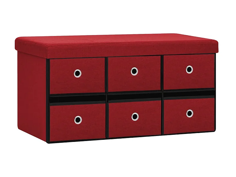 Banc de rangement pliable Bordeaux 76x38x38 Faux lin