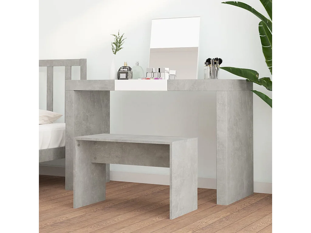 Tabouret de toilette Gris béton 70x35x45 Bois d'ingénierie