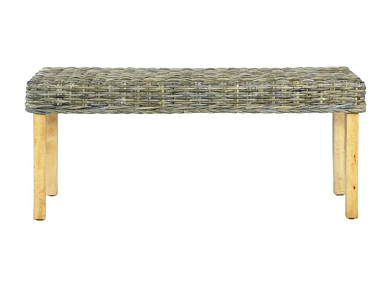 Banc 110cm Rotin naturel kubu et bois de manguier massif