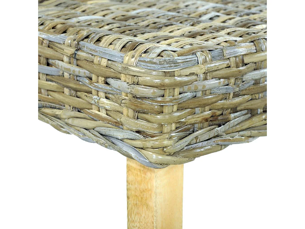 Banc 110cm Rotin naturel kubu et bois de manguier massif