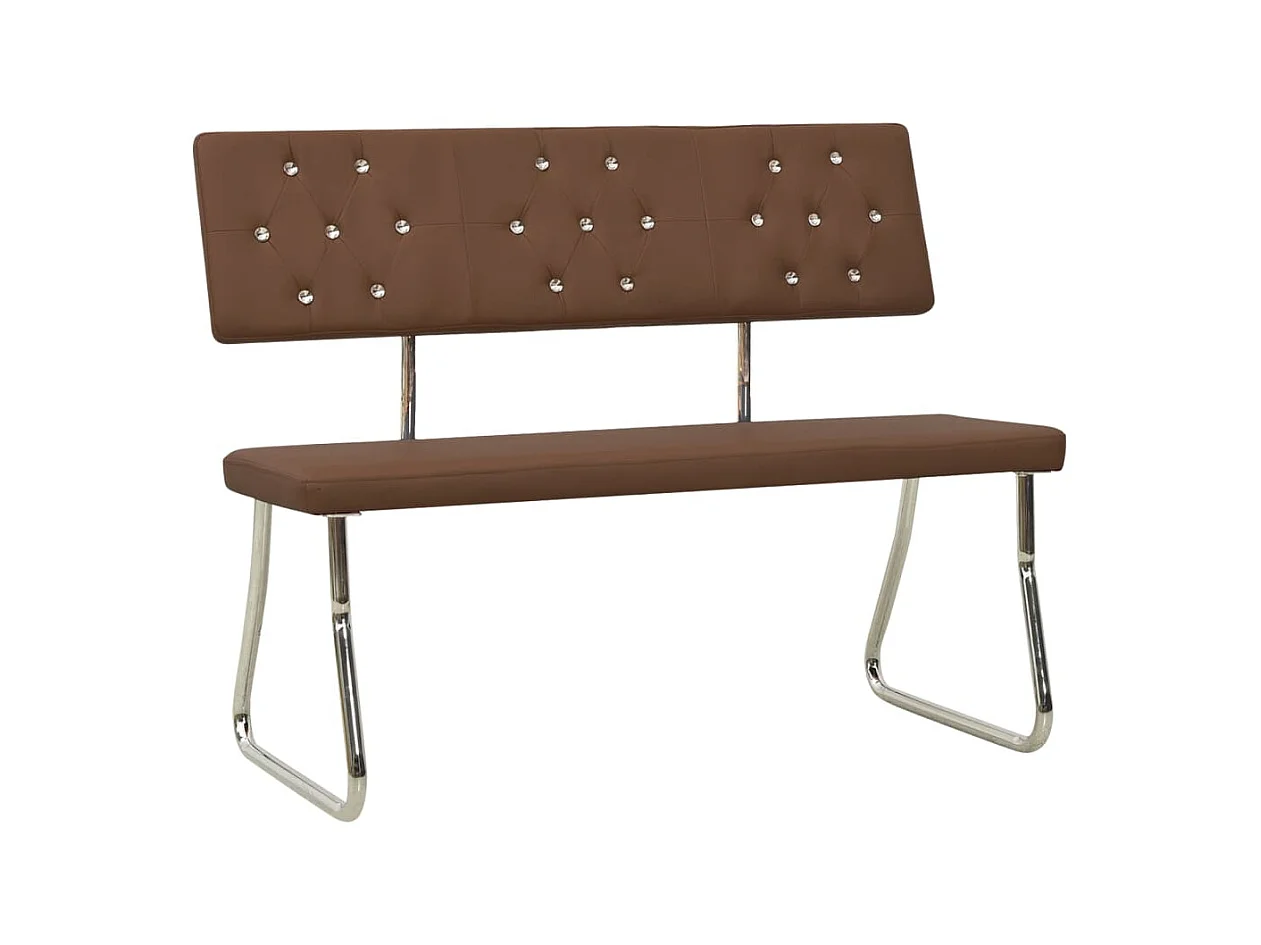 Bankje 110 cm kunstleer bruin