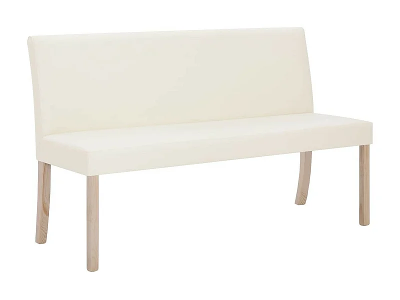 Banc 139,5cm Crème Similicuir Riza
