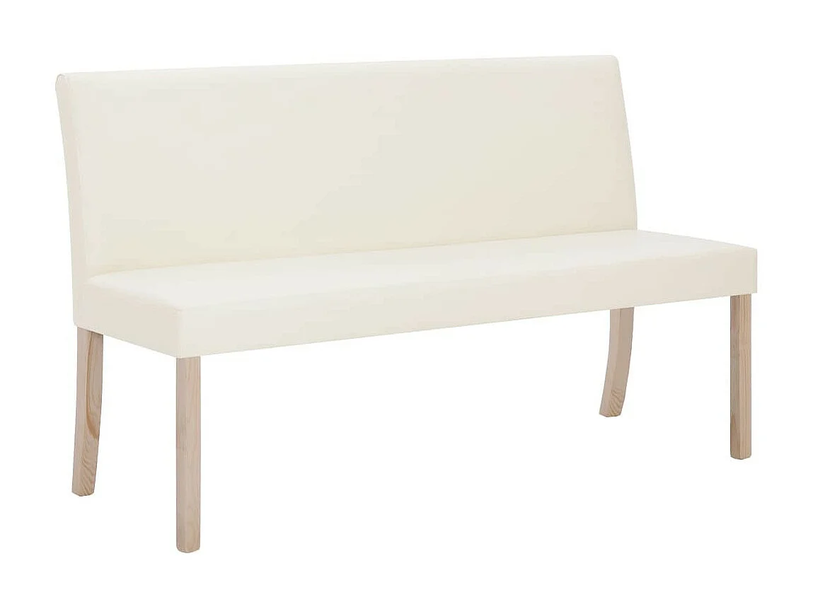 Banc 139,5cm Crème Similicuir Riza
